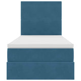 Letto con contenitore e materasso Blu Scuro 90 x 200 cm Velluto
