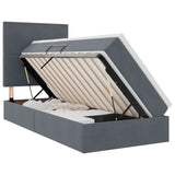 Letto con contenitore e materasso Grigio scuro 100 x 200 cm