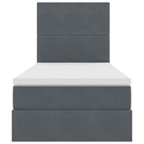 Letto con contenitore e materasso Grigio scuro 100 x 200 cm