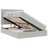 Letto con contenitore e materasso Grigio chiaro 140 x 190 cm