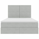 Letto con contenitore e materasso Grigio chiaro 140 x 190 cm