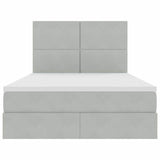 Letto con contenitore e LED Grigio chiaro 140 x 200 cm Velluto