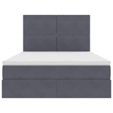 Letto con contenitore e LED Grigio scuro 140 x 200 cm Velluto