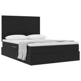 Letto con contenitore e LED Nero 140 x 200 cm Velluto