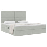Letto con contenitore e LED Grigio chiaro 160 x 200 cm Velluto