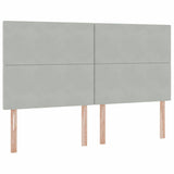 Letto con contenitore e LED Grigio chiaro 180 x 200 cm Velluto