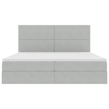 Letto con contenitore e LED Grigio chiaro 200 x 200 cm Velluto