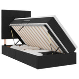 Letto con contenitore e materasso Nero 90 x 200 cm Velluto