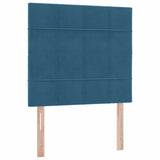 Letto con contenitore e materasso Blu Scuro 90 x 200 cm Velluto