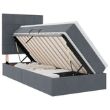 Letto con contenitore e materasso Grigio scuro 100 x 200 cm