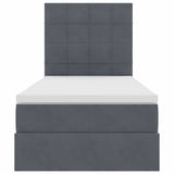 Letto con contenitore e materasso Grigio scuro 100 x 200 cm