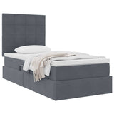 Letto con contenitore e materasso Grigio scuro 100 x 200 cm