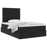 Letto con contenitore e LED Nero 120 x 190 cm Velluto