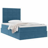 Letto con contenitore e LED Blu 120 x 190 cm Velluto