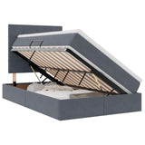 Letto con contenitore e materasso Grigio scuro 120 x 200 cm