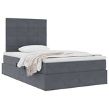 Letto con contenitore e materasso Grigio scuro 120 x 200 cm