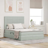 Letto con contenitore e LED Grigio chiaro 140 x 190 cm Velluto