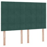 Letto con contenitore e LED Verde Scuro 140 x 190 cm Velluto