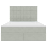 Letto con contenitore e materasso Grigio chiaro 140 x 200 cm