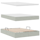 Letto con contenitore e materasso Grigio chiaro 140 x 200 cm