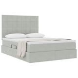 Letto con contenitore e materasso Grigio chiaro 140 x 200 cm