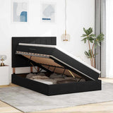 Letto con contenitore e LED Nero 140 x 200 cm Velluto