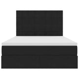 Letto con contenitore e LED Nero 140 x 200 cm Velluto