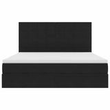Letto con contenitore e LED Nero 180 x 200 cm Velluto