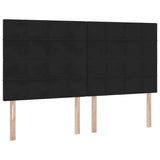 Letto con contenitore e LED Nero 180 x 200 cm Velluto