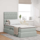 Letto con contenitore e materasso Grigio chiaro 90 x 200 cm