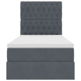 Letto con contenitore e materasso Grigio scuro 90 x 200 cm