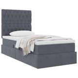 Letto con contenitore e materasso Grigio scuro 90 x 200 cm