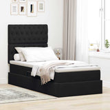 Letto con contenitore e materasso Nero 90 x 200 cm Velluto