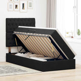 Letto con contenitore e materasso Nero 90 x 200 cm Velluto