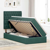 Letto con contenitore e materasso Verde Scuro 90 x 200 cm
