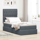 Letto con contenitore e materasso Grigio scuro 100 x 200 cm