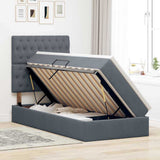Letto con contenitore e materasso Grigio scuro 100 x 200 cm