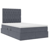 Letto con contenitore e materasso Grigio scuro 120 x 200 cm