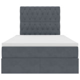Letto con contenitore e materasso Grigio scuro 120 x 200 cm