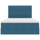 Letto con contenitore e LED Blu Scuro 140 x 190 cm Velluto