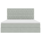 Letto con contenitore e LED Grigio chiaro 180 x 200 cm Velluto