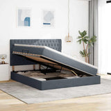Letto con contenitore e materasso Grigio scuro 180 x 200 cm
