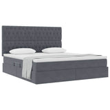 Letto con contenitore e materasso Grigio scuro 180 x 200 cm