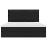 Letto con contenitore e LED Nero 180 x 200 cm Velluto