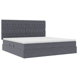 Letto con contenitore e materasso Grigio scuro 200 x 200 cm
