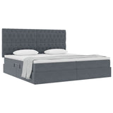 Letto con contenitore e LED Grigio scuro 200 x 200 cm Velluto