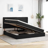 Letto con contenitore e LED Nero 200 x 200 cm Velluto