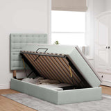 Letto con contenitore e materasso Grigio chiaro 90 x 200 cm