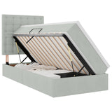 Letto con contenitore e materasso Grigio chiaro 90 x 200 cm