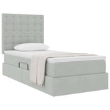 Letto con contenitore e materasso Grigio chiaro 90 x 200 cm
